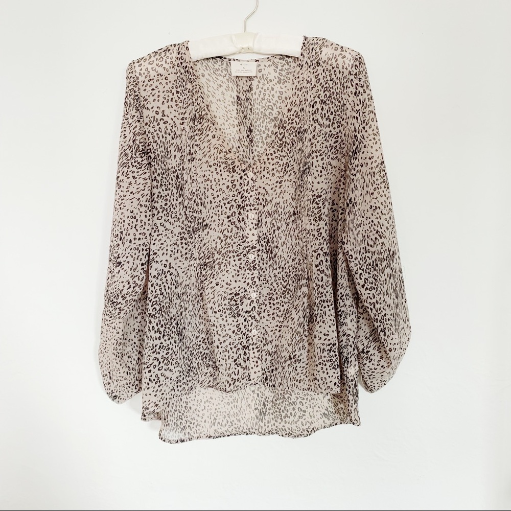 Urban Outfitters Animal Print Sheer Longsleeve Top